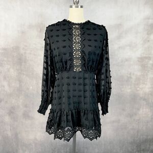 Lulus Women Mini Dress Medium Love or Lust Dark Cottage Festival Whimsy Romantic